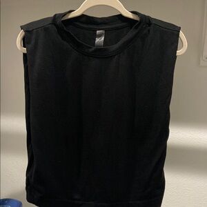 Lou & Grey Black Sleeveless Boxy Top